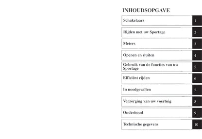 1997-1998 Kia Sportage Bedienungsanleitung | Niederländisch