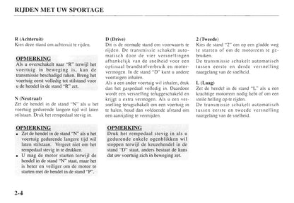 1997-1998 Kia Sportage Bedienungsanleitung | Niederländisch