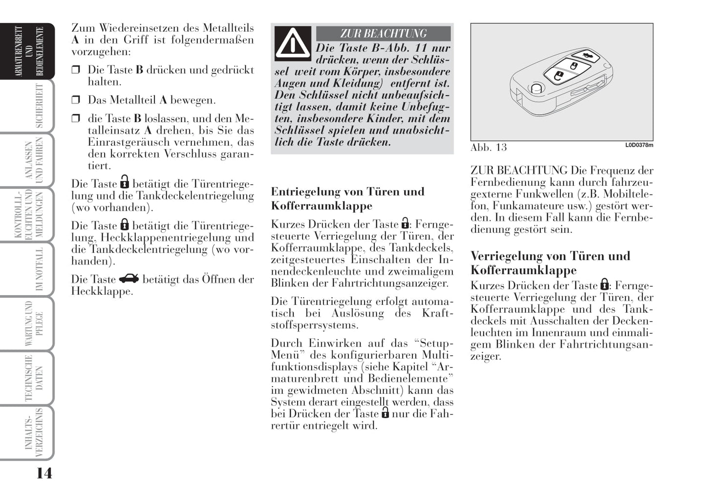 2004-2008 Lanica Musa Owner's Manual | German