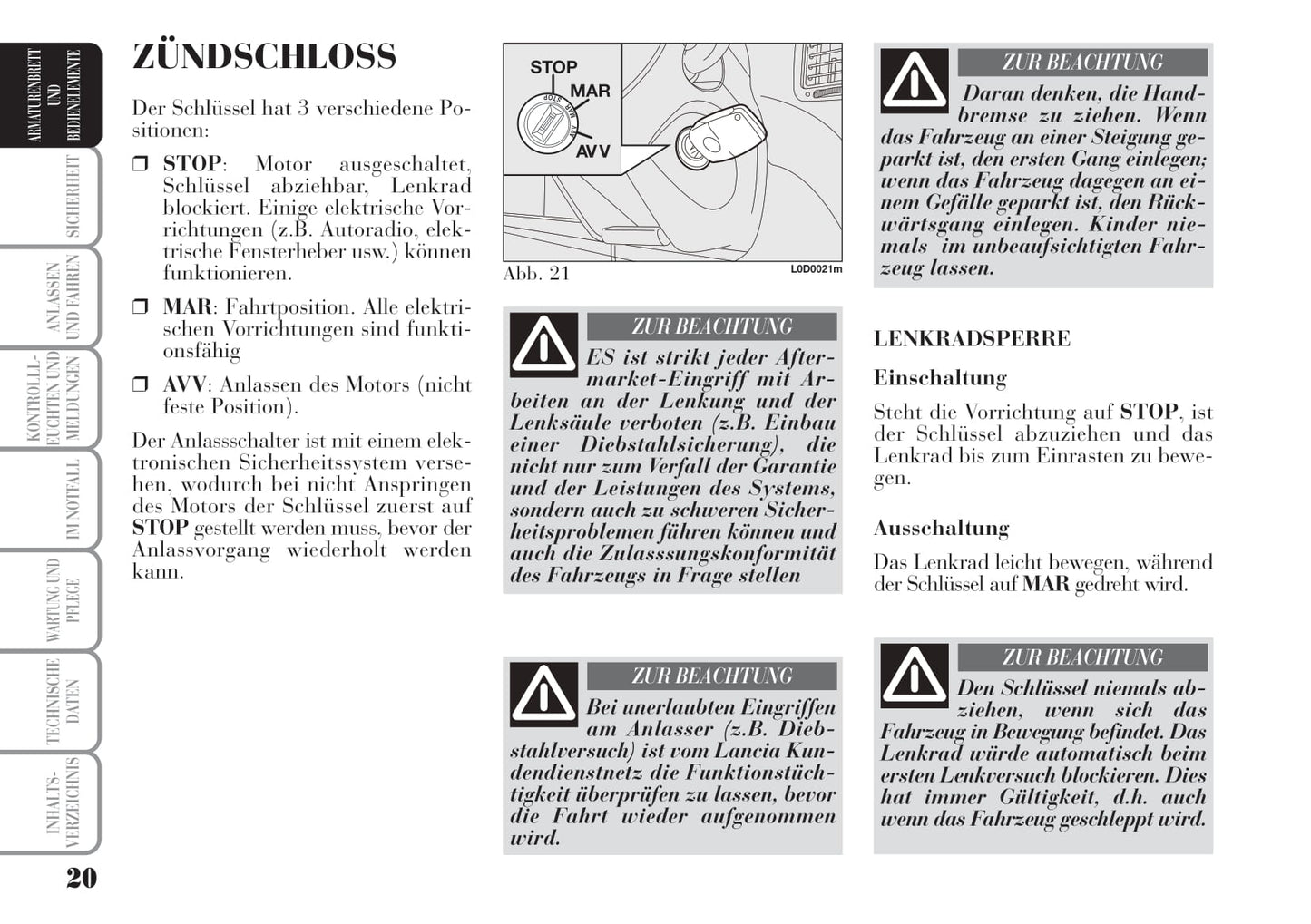 2004-2008 Lanica Musa Owner's Manual | German