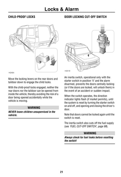 1999-2002 Land Rover Discovery 2 Manuel du propriétaire | Anglais