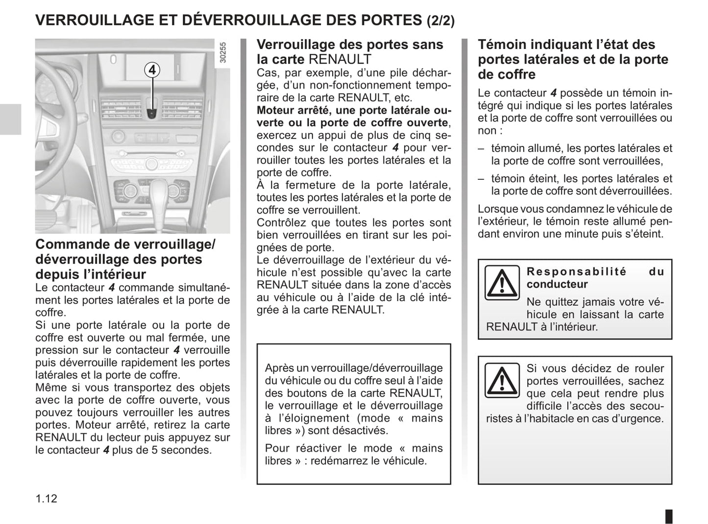 2010-2011 Renault Latitude Owner's Manual | French