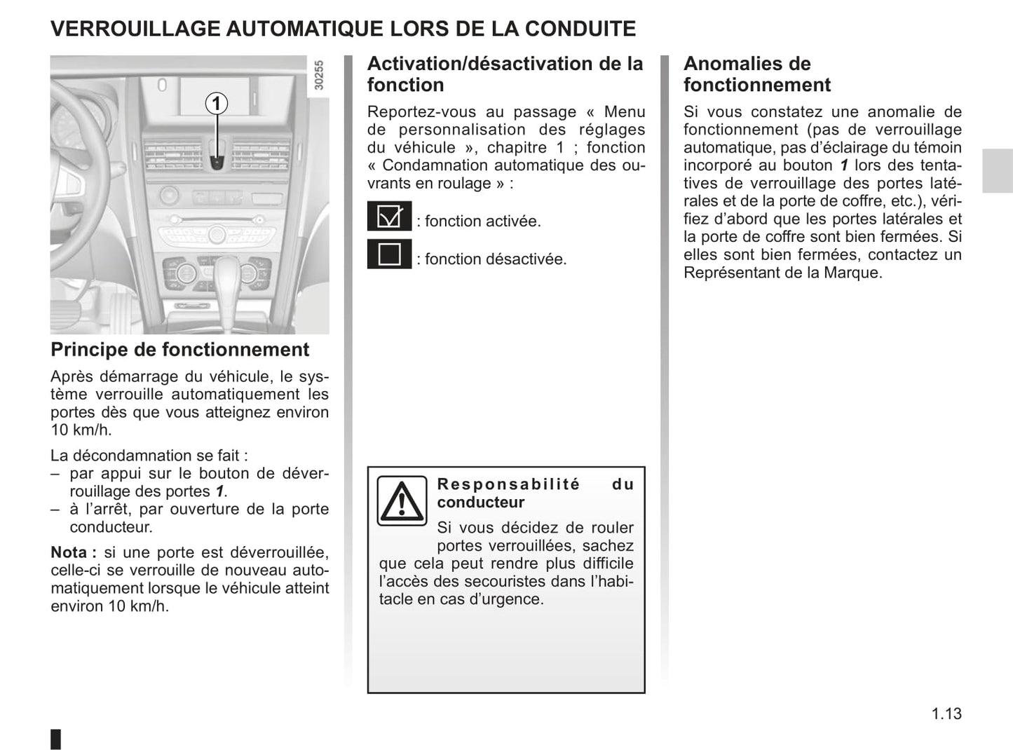 2010-2011 Renault Latitude Owner's Manual | French