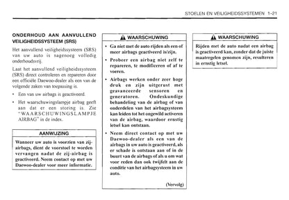 2000-2006 Daewoo Evanda Gebruikershandleiding | Nederlands