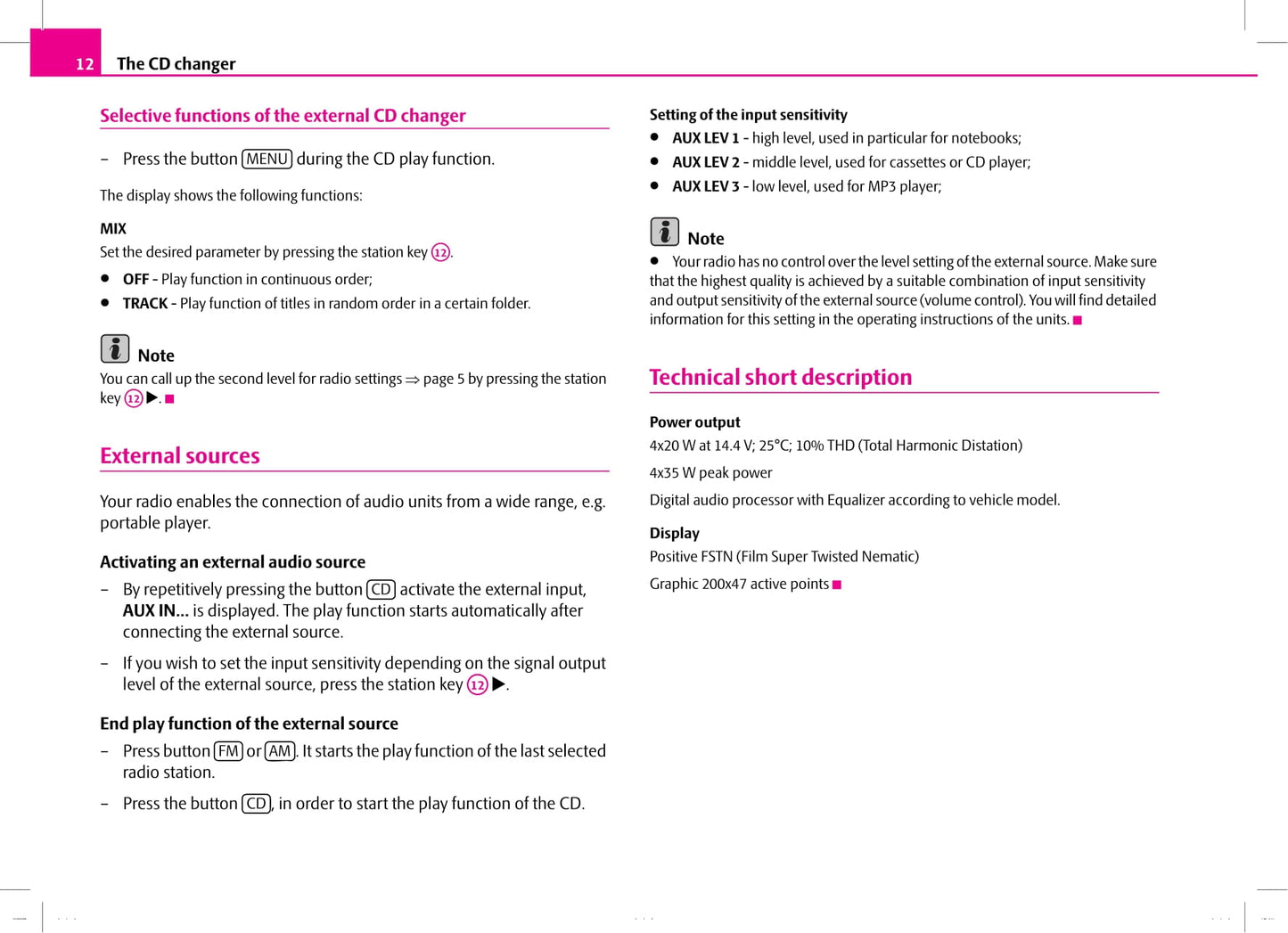 Skoda Radio Dance Owner's Manual 2007