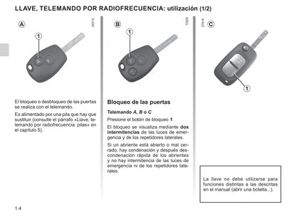 2018-2019 Renault Kangoo Owner's Manual | Spanish