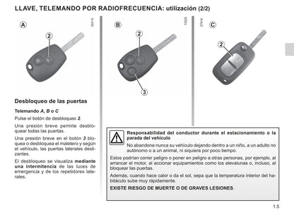 2018-2019 Renault Kangoo Owner's Manual | Spanish