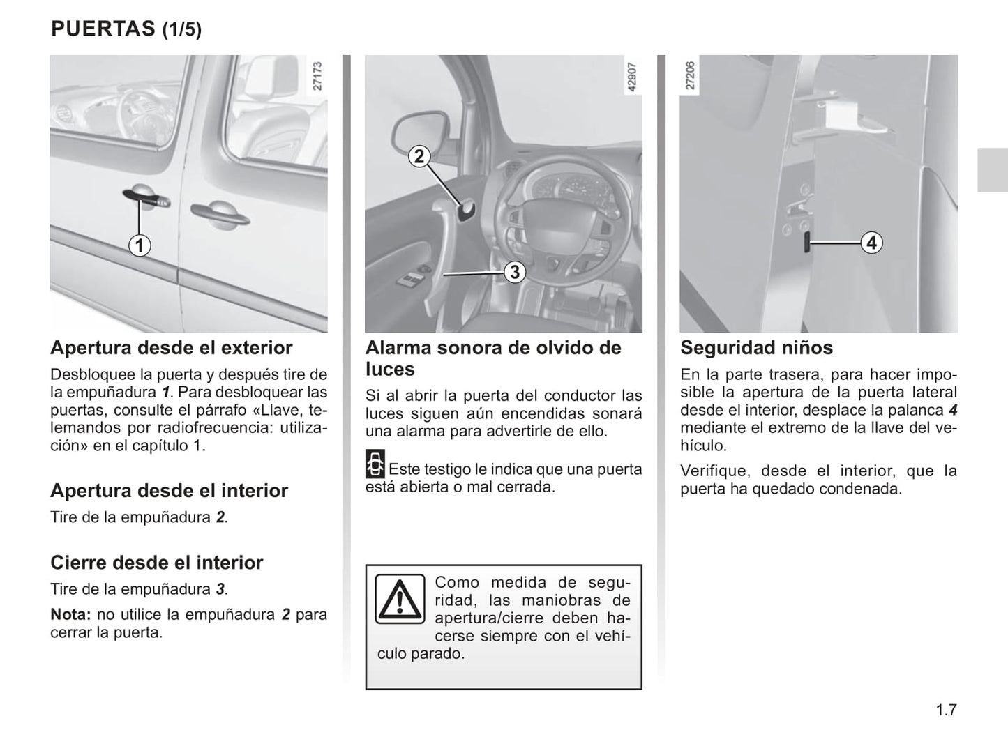 2018-2019 Renault Kangoo Owner's Manual | Spanish