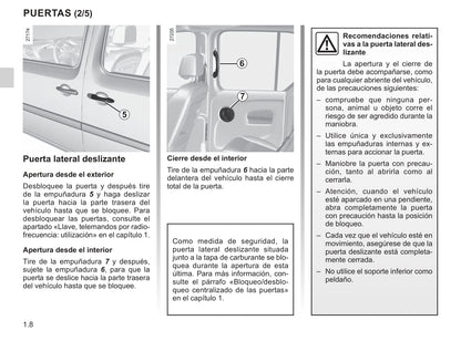 2018-2019 Renault Kangoo Owner's Manual | Spanish