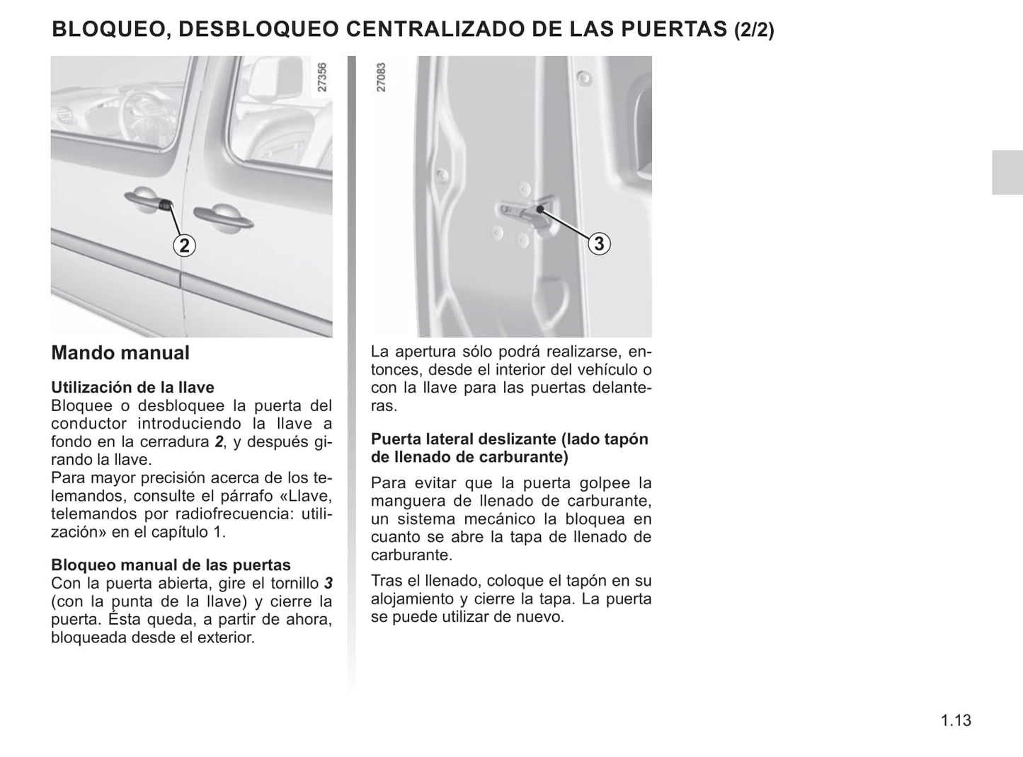 2018-2019 Renault Kangoo Owner's Manual | Spanish