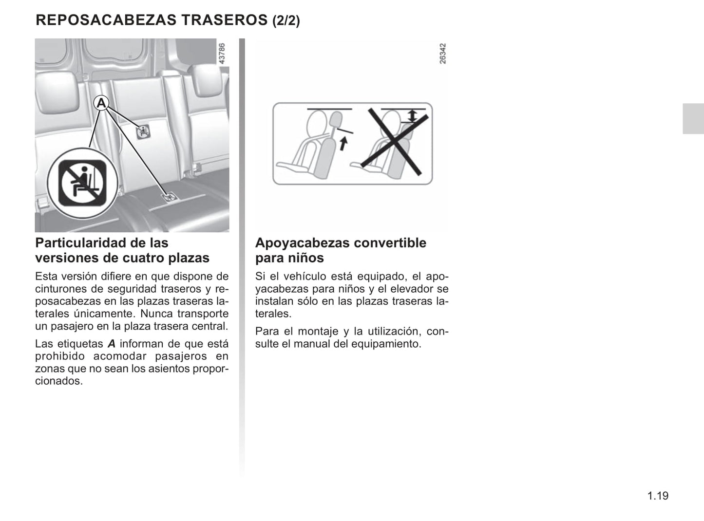 2018-2019 Renault Kangoo Owner's Manual | Spanish