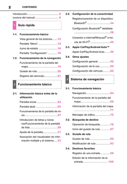 Toyota Yaris Cross Navigation / Multimedia Manual de Instrucciones 2021 - 2023