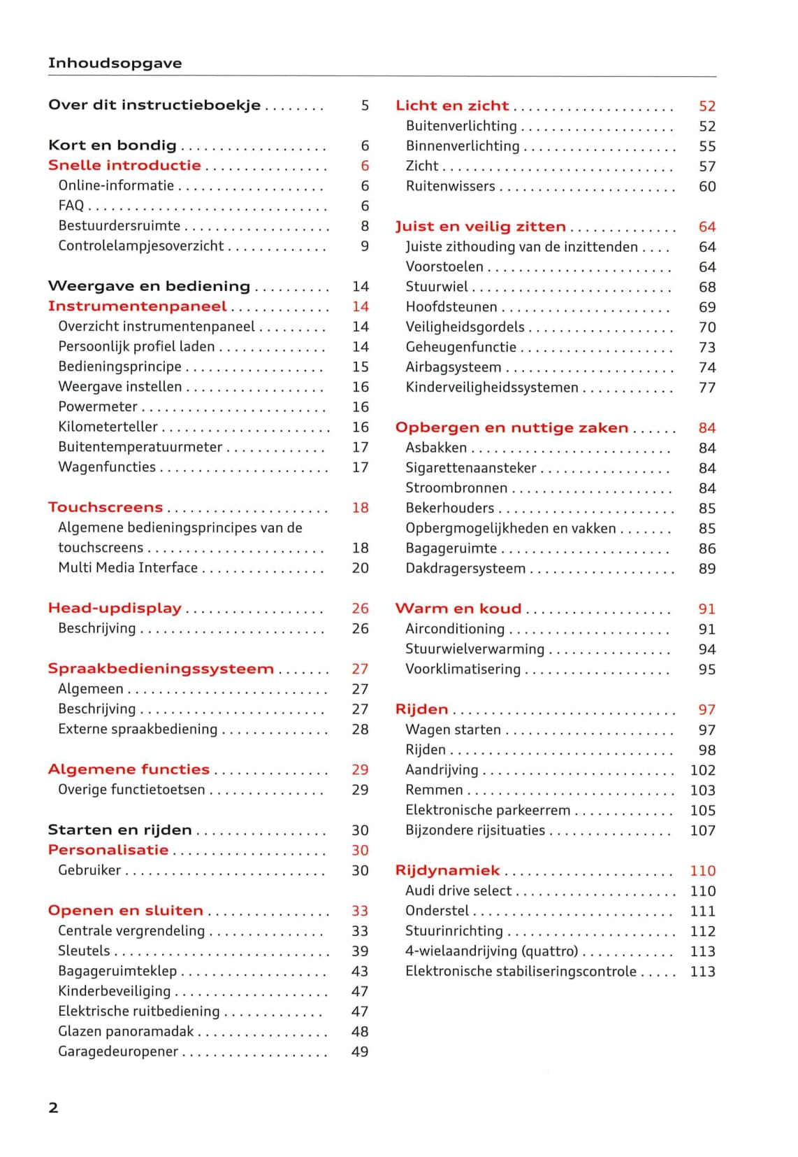 2018-2023 Audi e-tron Owner's Manual | Dutch