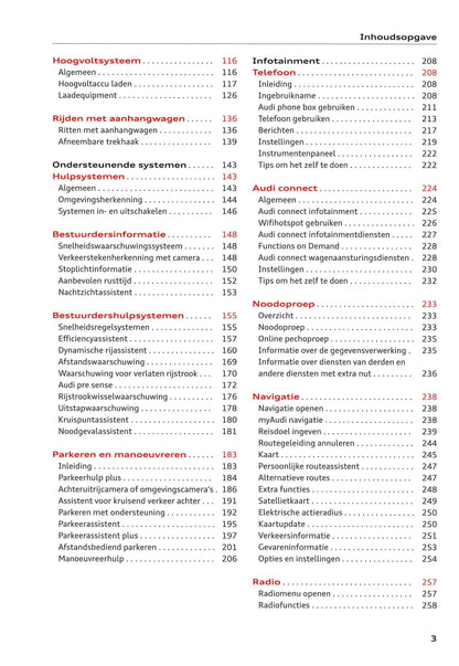 2018-2023 Audi e-tron Owner's Manual | Dutch