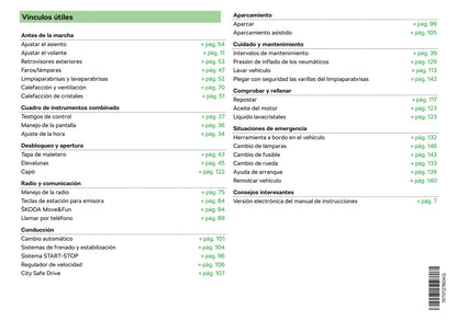 2018-2019 Skoda Citigo Owner's Manual | Spanish