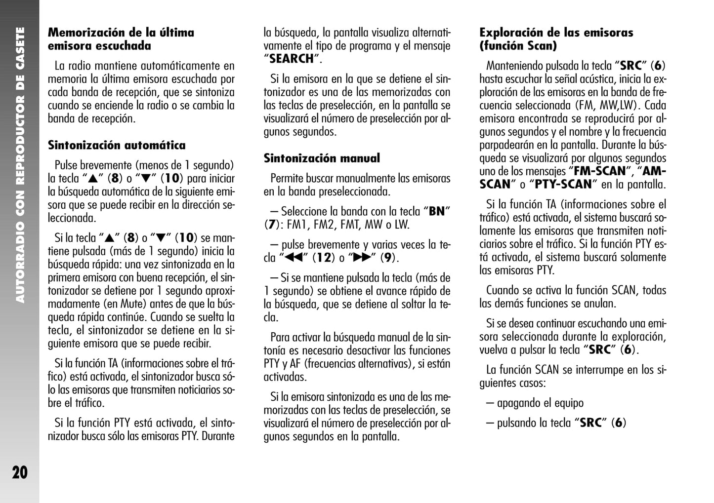 Alfa Romeo 156 / 156 GTA Autorradio Instrucciones 2004 - 2007