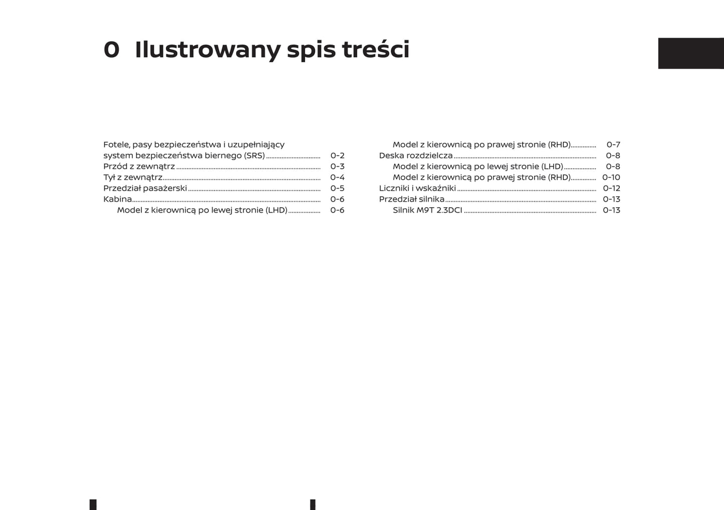 2018-2019 Renault Alaskan Owner's Manual | Polish