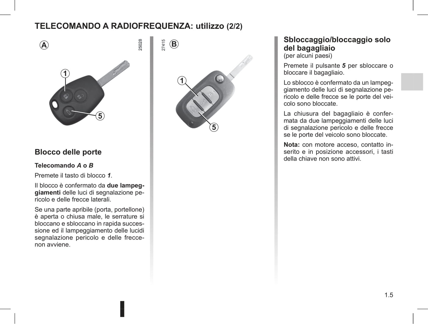 2012-2013 Renault Clio Owner's Manual | Italian