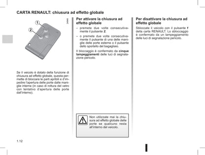 2012-2013 Renault Clio Owner's Manual | Italian