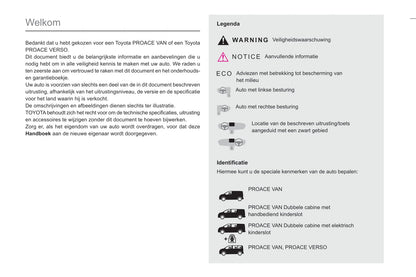 2020-2021 Toyota Proace Van/Proace Verso Owner's Manual | Dutch