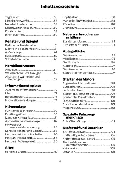 2014-2015 Ford Tourneo Courier/Transit Courier Owner's Manual | German