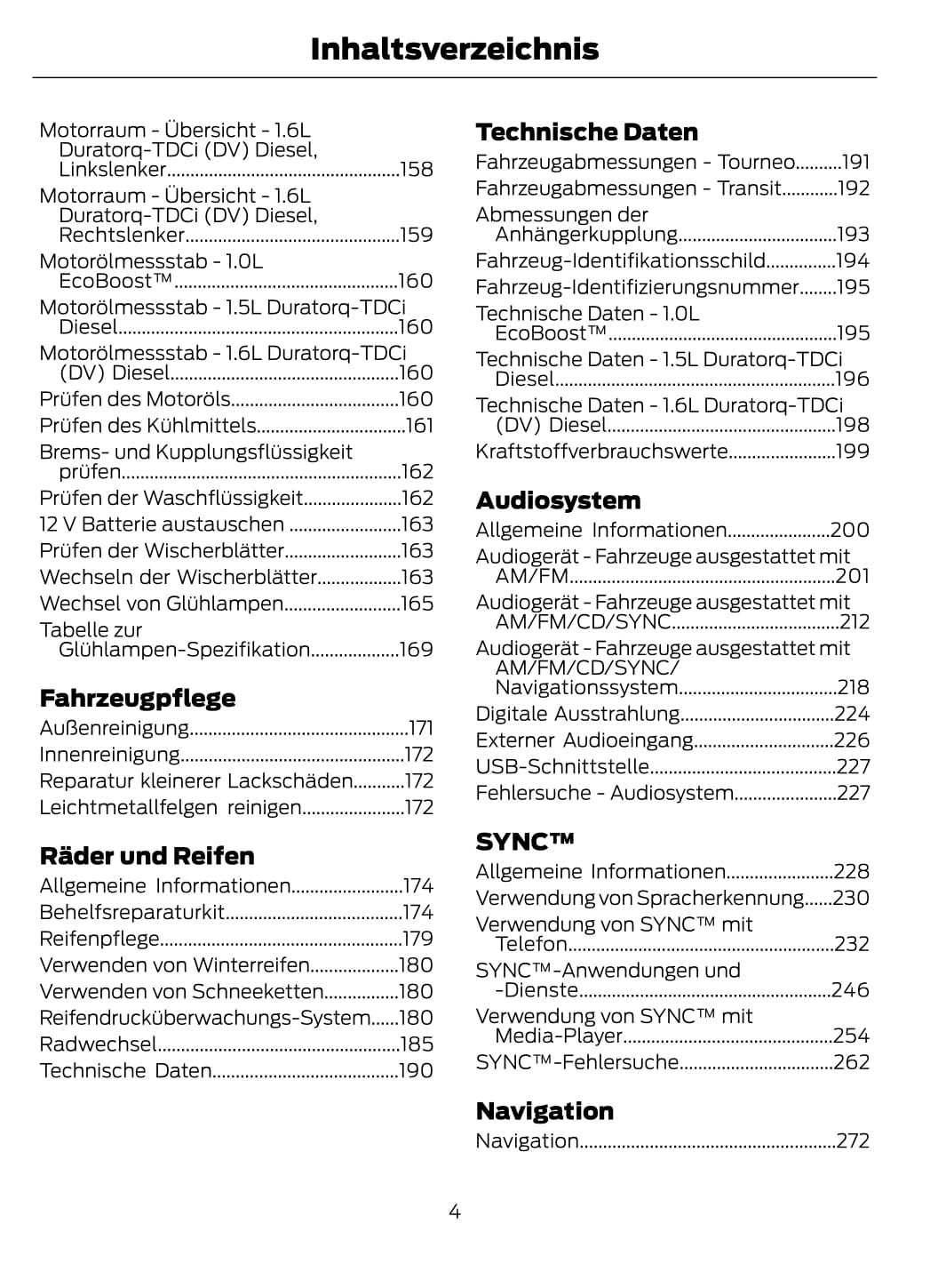 2014-2015 Ford Tourneo Courier/Transit Courier Owner's Manual | German