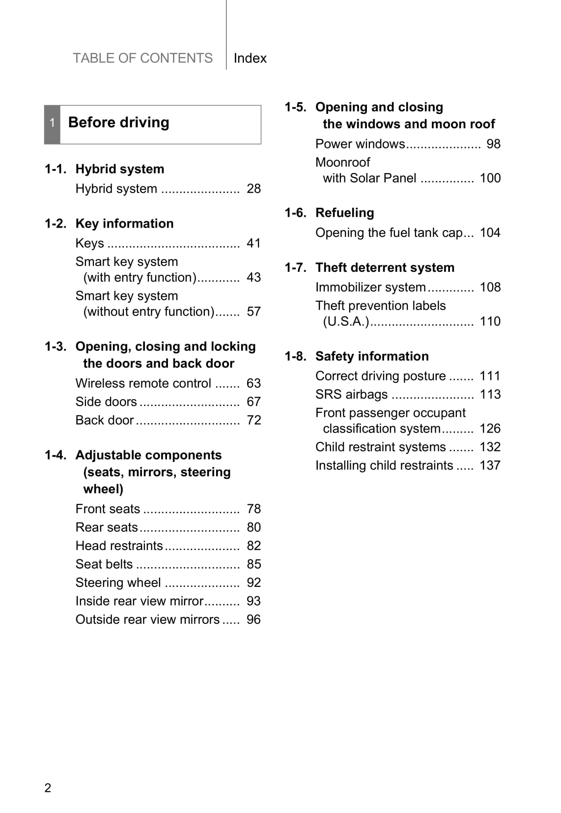 2009-2010 Toyota Prius Owner's Manual | English