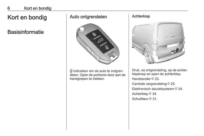 2019-2020 Opel Vivaro Bedienungsanleitung | Niederländisch