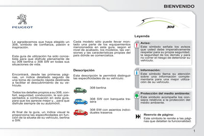 2010-2011 Peugeot 308 Owner's Manual | Spanish