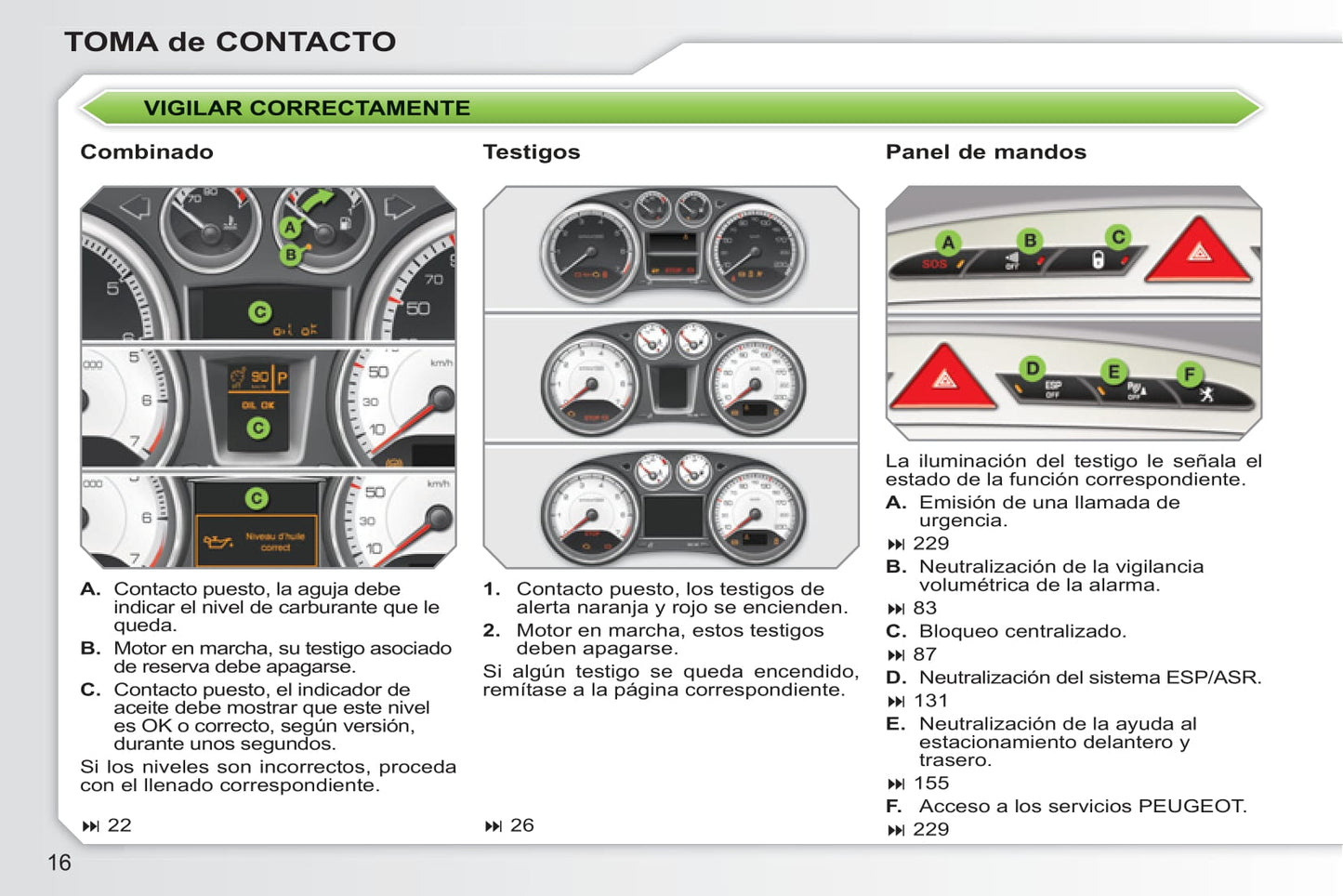 2010-2011 Peugeot 308 Owner's Manual | Spanish