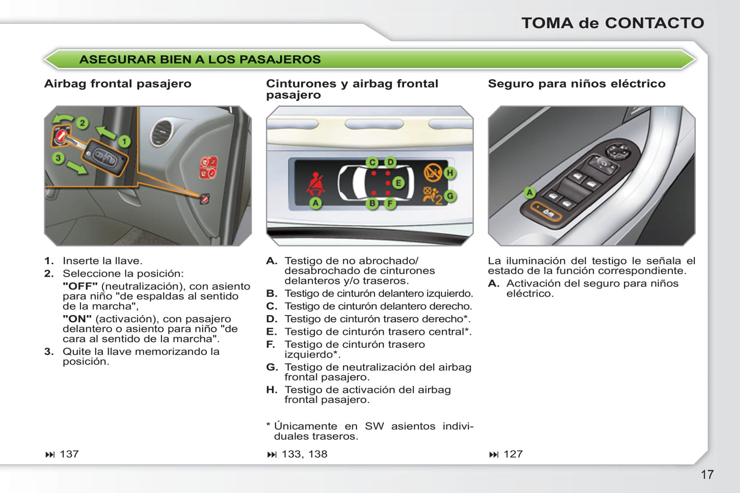 2010-2011 Peugeot 308 Owner's Manual | Spanish