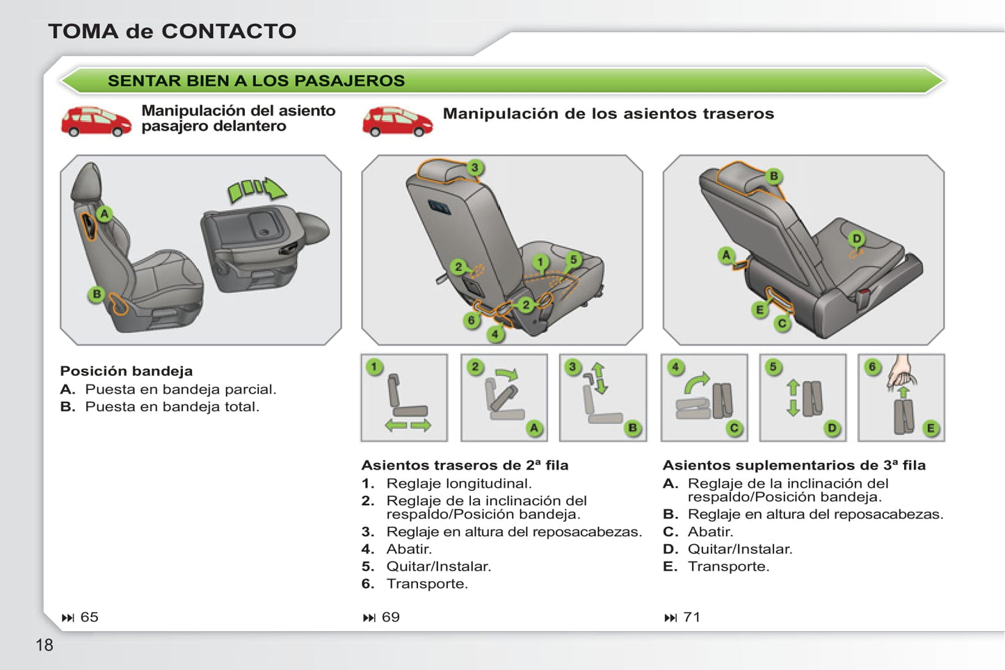 2010-2011 Peugeot 308 Owner's Manual | Spanish