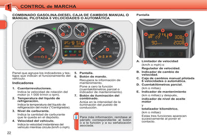 2010-2011 Peugeot 308 Owner's Manual | Spanish