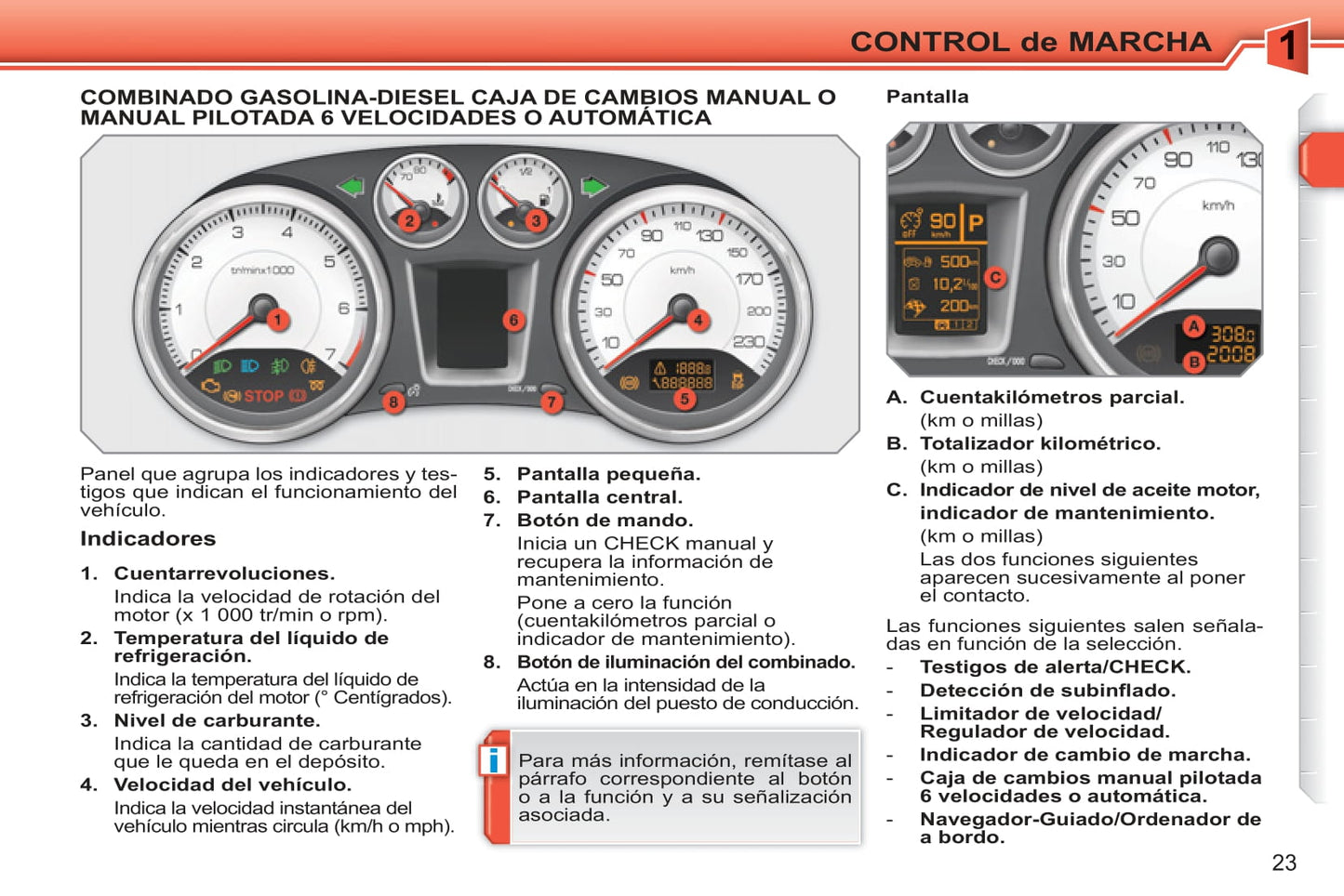 2010-2011 Peugeot 308 Owner's Manual | Spanish