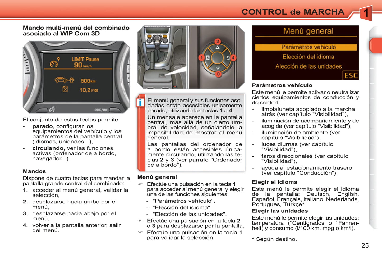 2010-2011 Peugeot 308 Owner's Manual | Spanish