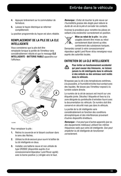 2011-2014 Land Rover Range Rover Evoque Manuel du propriétaire | Français