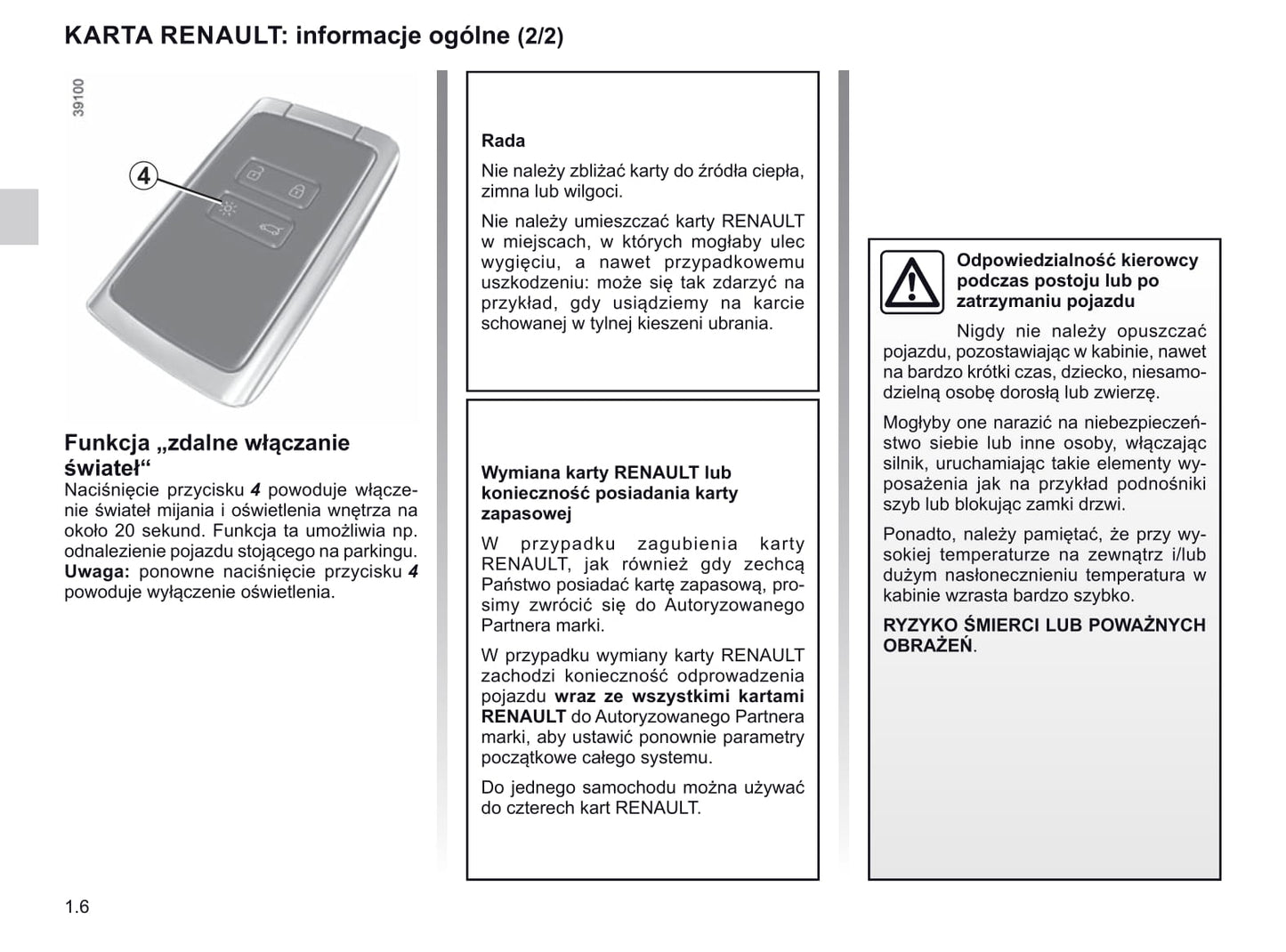 2018-2019 Renault Talisman Owner's Manual | Polish