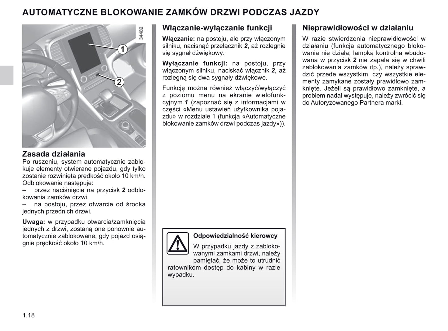 2018-2019 Renault Talisman Owner's Manual | Polish