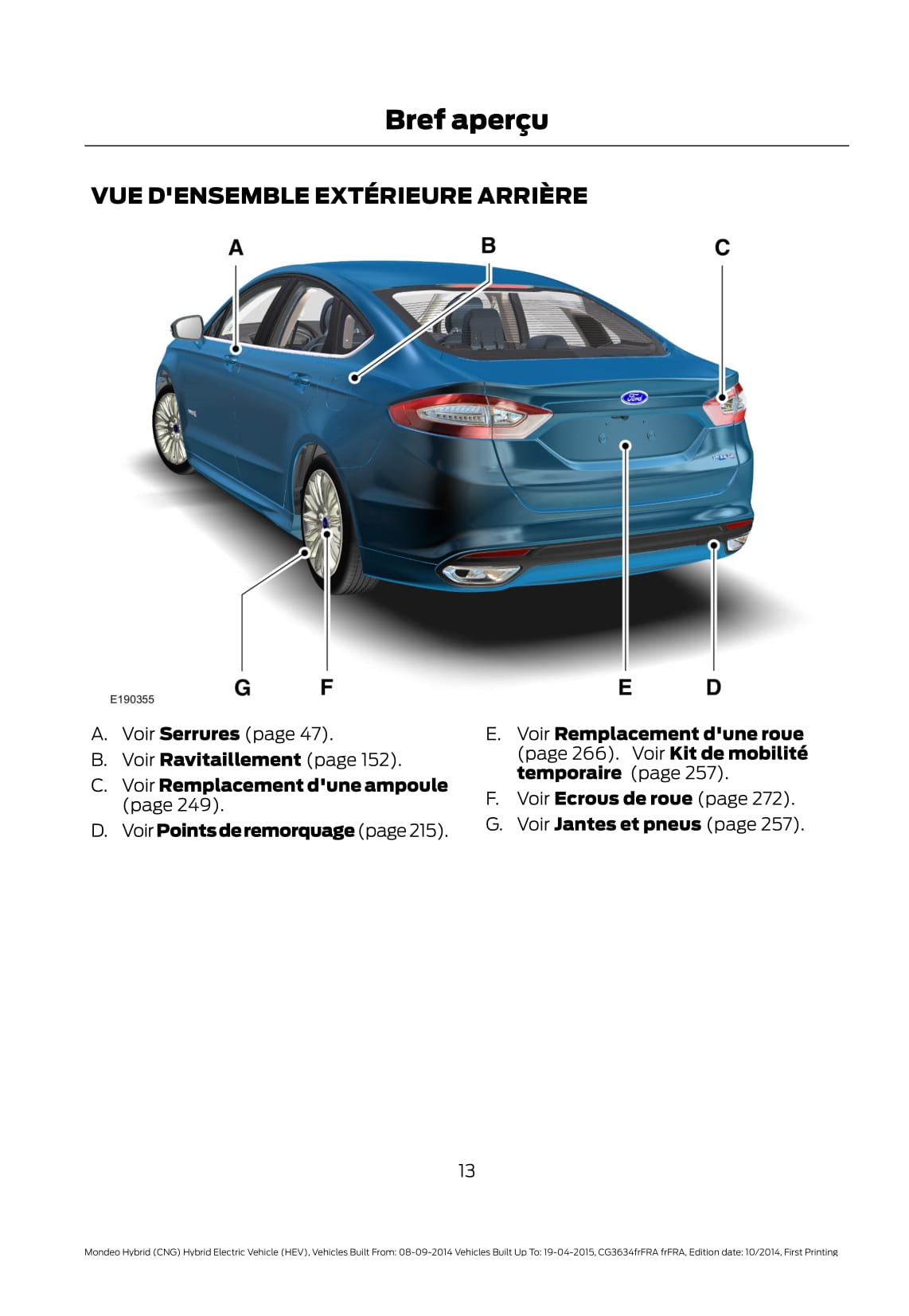 2014-2015 Ford Mondeo / Mondeo Hybrid Gebruikershandleiding | Frans