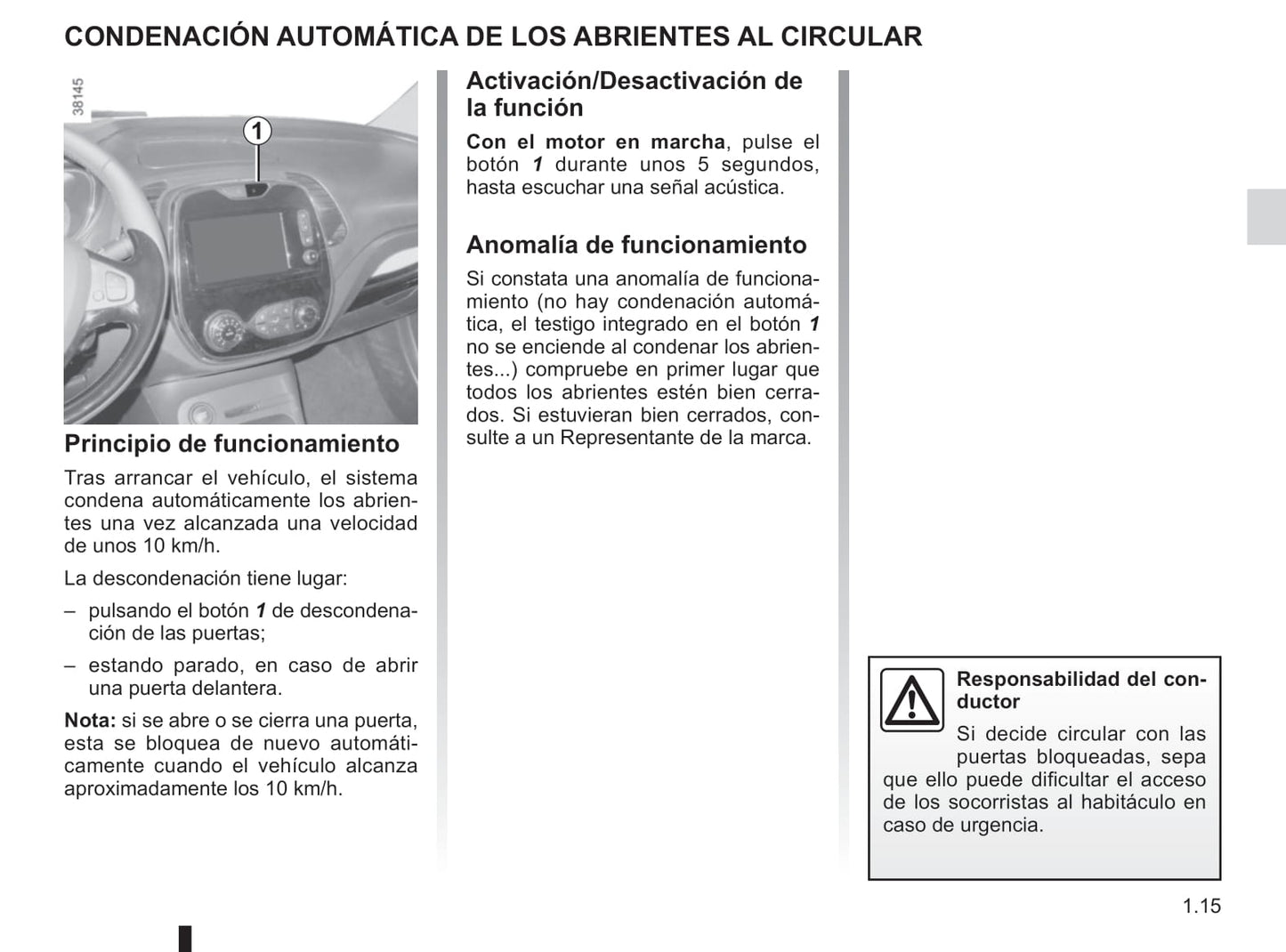 2013-2017 Renault Captur Manuel du propriétaire | Espagnol