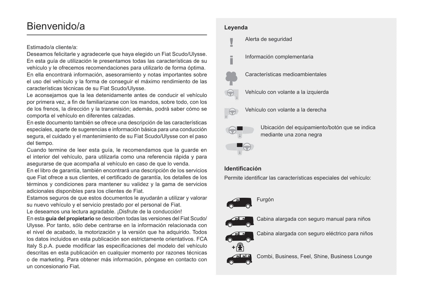 2022-2023 Fiat Scudo Ulysse Manuel du propriétaire | Espagnol