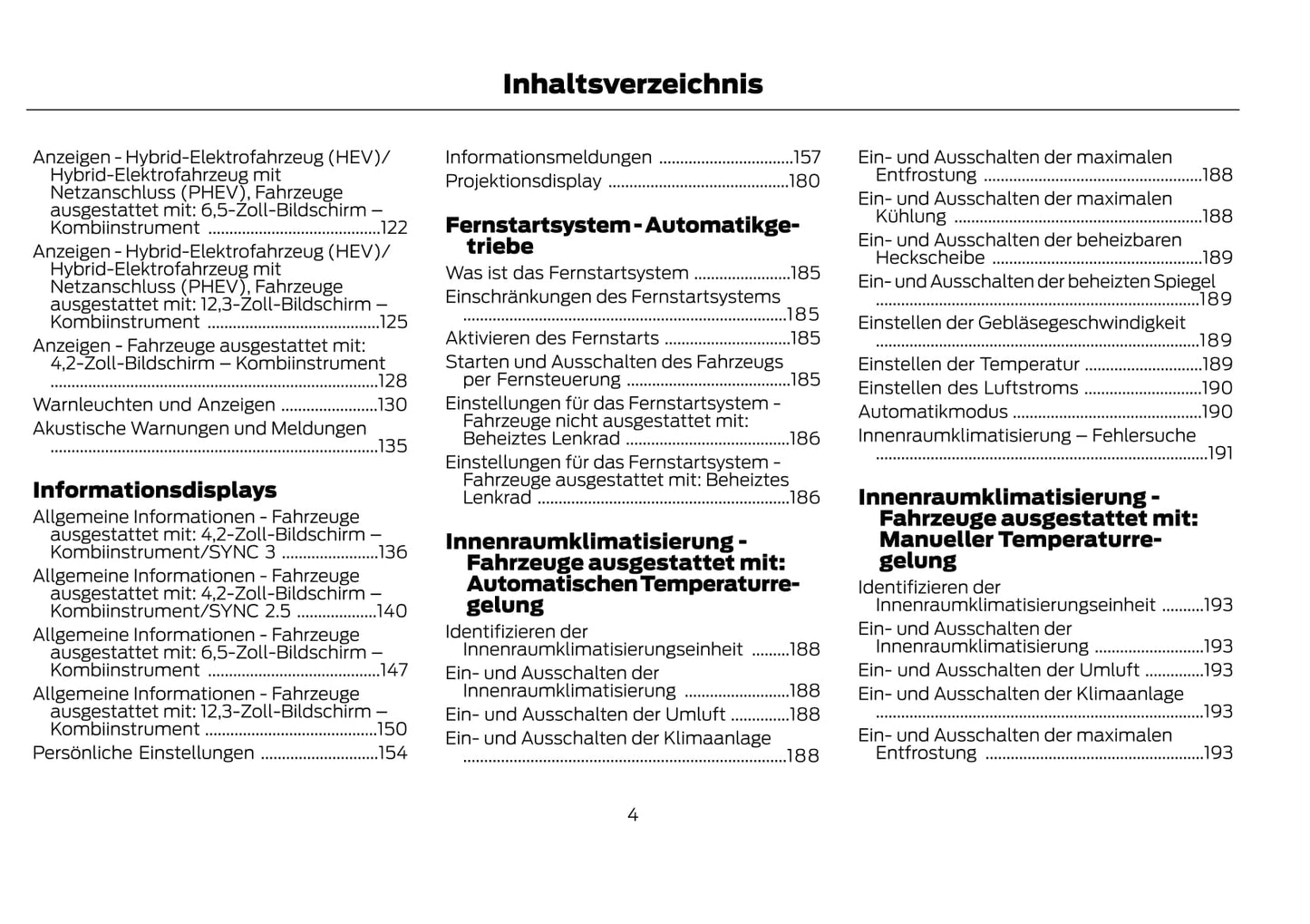 2021-2022 Ford Kuga Vignale/Kuga Vignale Hybrid Owner's Manual | German