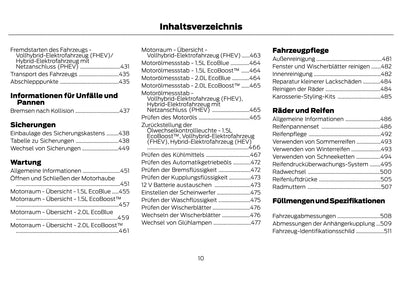 2021-2022 Ford Kuga Vignale/Kuga Vignale Hybrid Owner's Manual | German