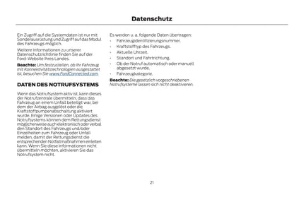 2021-2022 Ford Kuga Vignale/Kuga Vignale Hybrid Owner's Manual | German