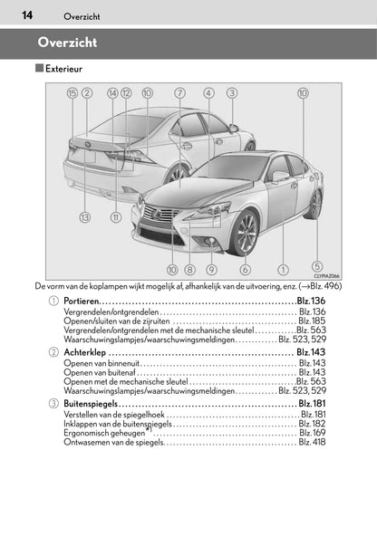 2015-2016 Lexus IS 300h Bedienungsanleitung | Niederländisch