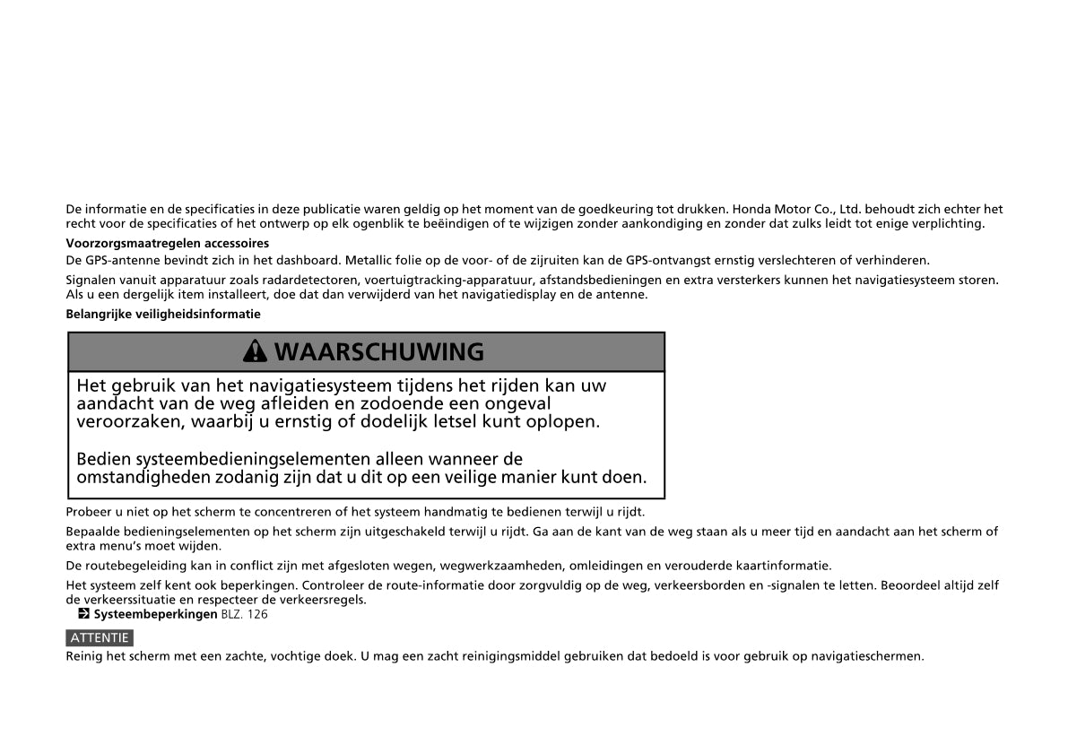 Honda CR-V Infotainment Handleiding 2018 - 2019