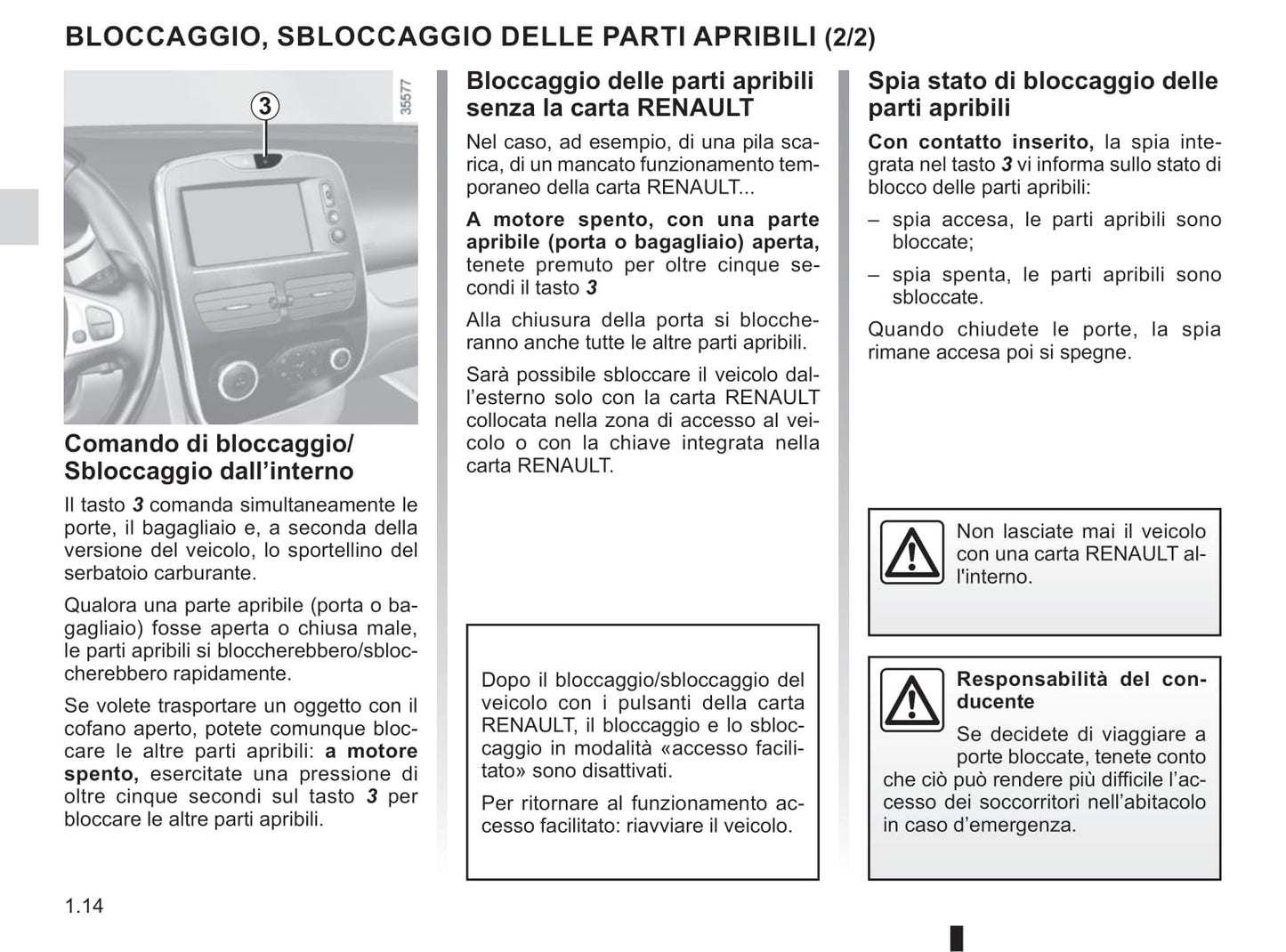 2019-2020 Renault Clio Owner's Manual | Italian