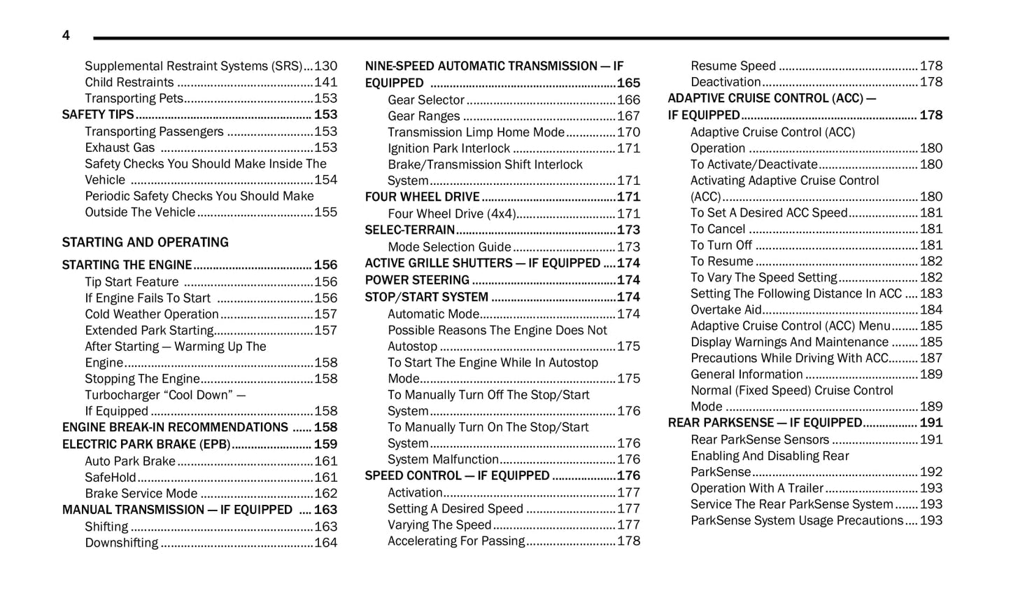 2020 Jeep Renegade Owner's Manual | English