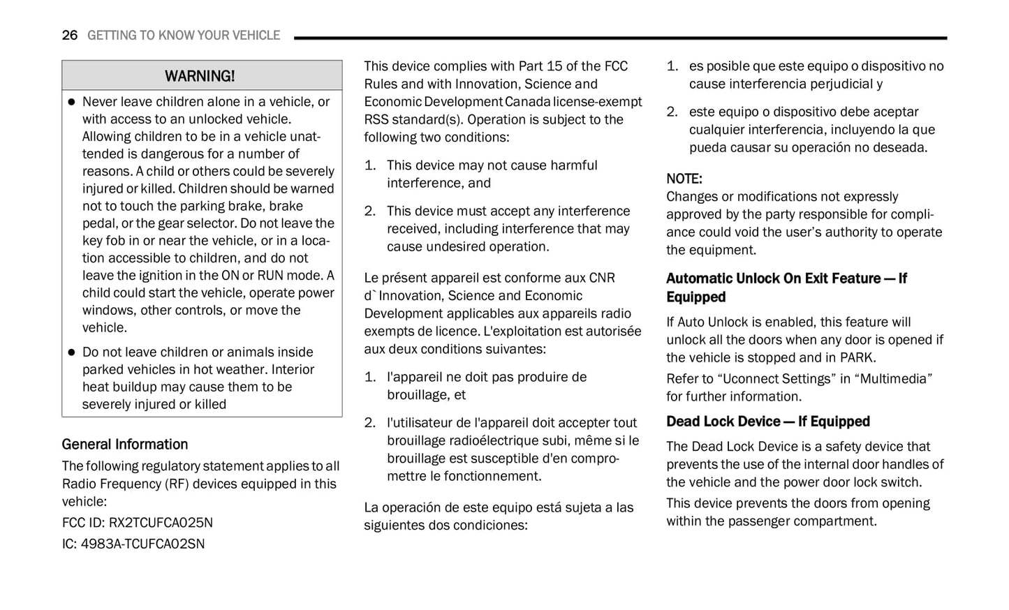 2020 Jeep Renegade Owner's Manual | English