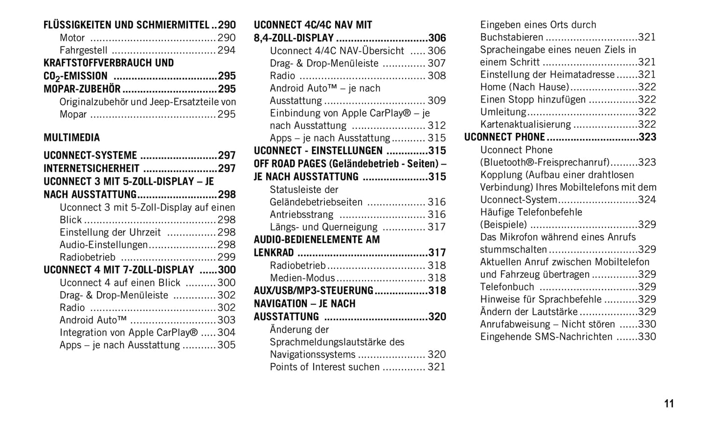 2019-2020 Jeep Wrangler Owner's Manual | German